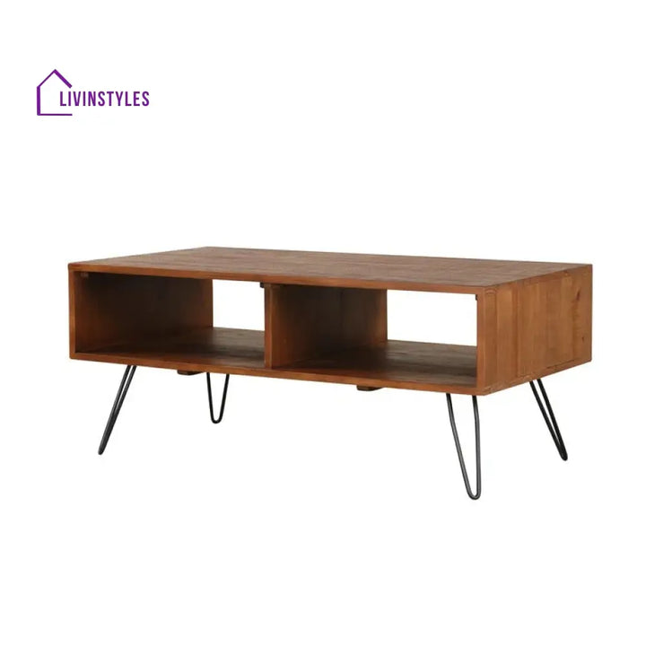 Kavya Metal and Wooden Coffee Table for Living Room