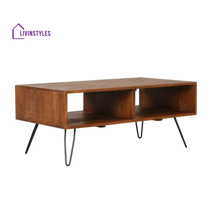 Kavya Metal and Wooden Coffee Table for Living Room