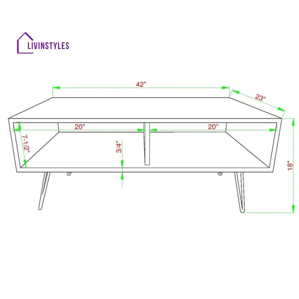 Kavya Metal and Wooden Coffee Table for Living Room