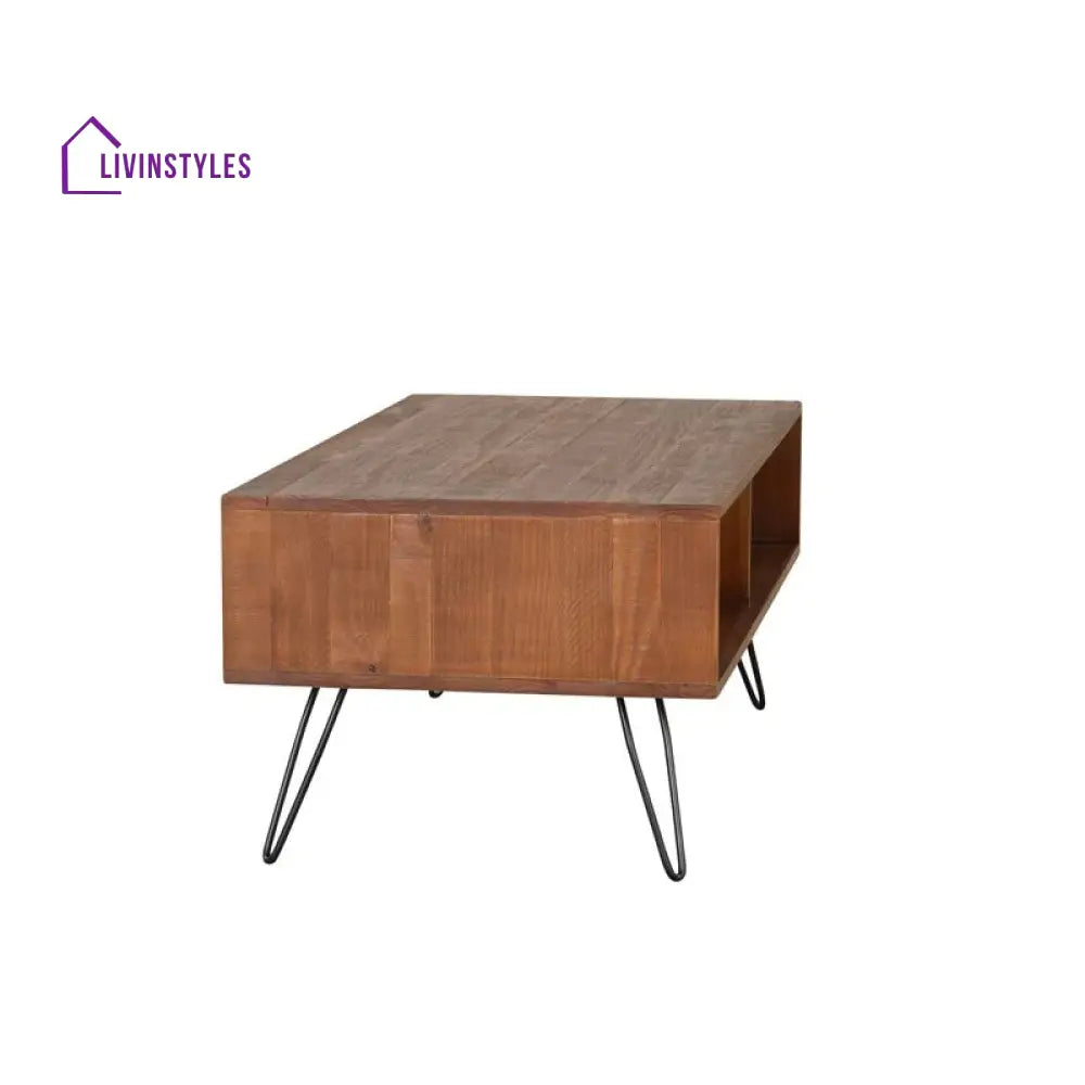 Kavya Metal and Wooden Coffee Table for Living Room