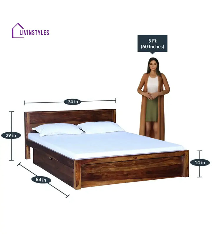 Acro Solid Wood Storage Beds with Drawer Bedroom Furniture Sets