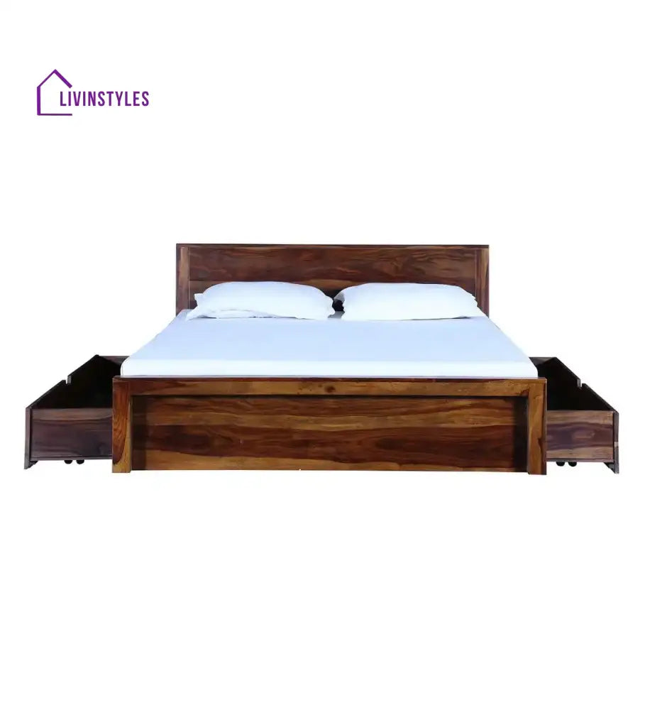 Acro Solid Wood Storage Beds with Drawer Bedroom Furniture Sets