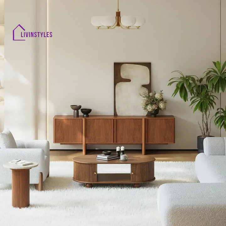 Kayla Solid Sheesham Wood Tv Unit | Console for Living Room