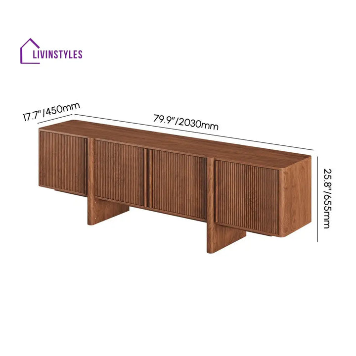 Kayla Solid Sheesham Wood Tv Unit | Console for Living Room