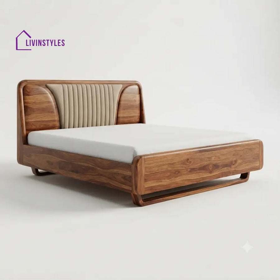 Kedibone Wooden Double Bed | King Size Bed | Queen Size Bed - Bed Without Storage