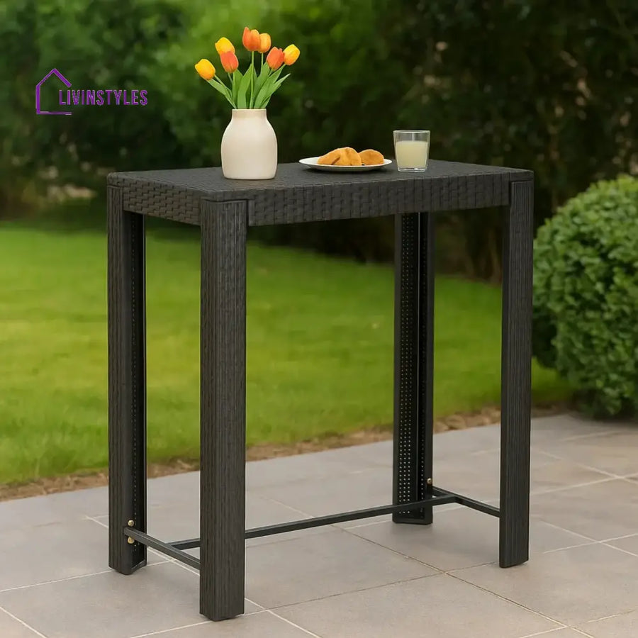 Kehinde Outdoor Rattan Wicker High Top Bar Table - Bar Table