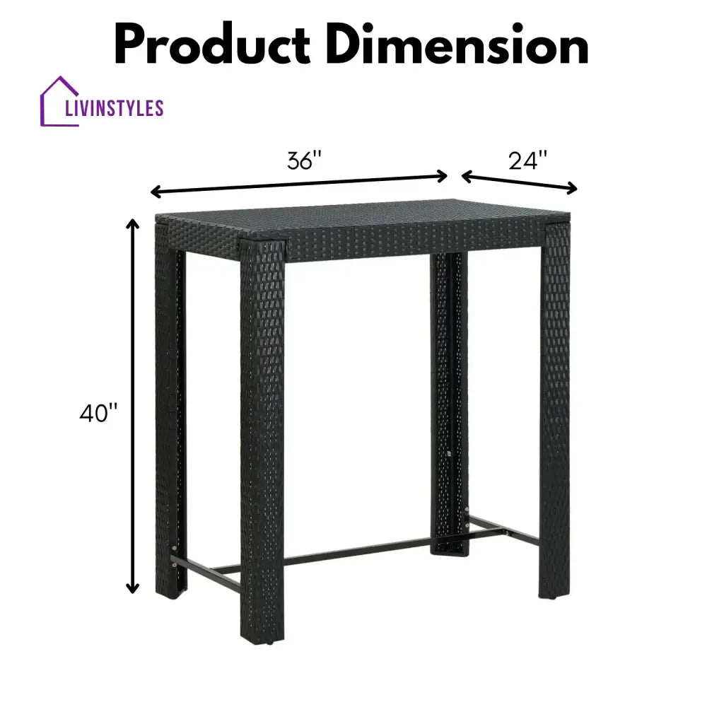 Kehinde Outdoor Rattan Wicker High Top Bar Table - Bar Table
