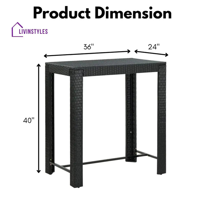 Kehinde Outdoor Rattan Wicker High Top Bar Table - Bar Table