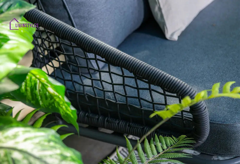 Kelly Outdoor Garden Balcony Sofa Set 2 Seater 2 Single seater and 1 Table Set (Dark Grey) - Sofa Sets
