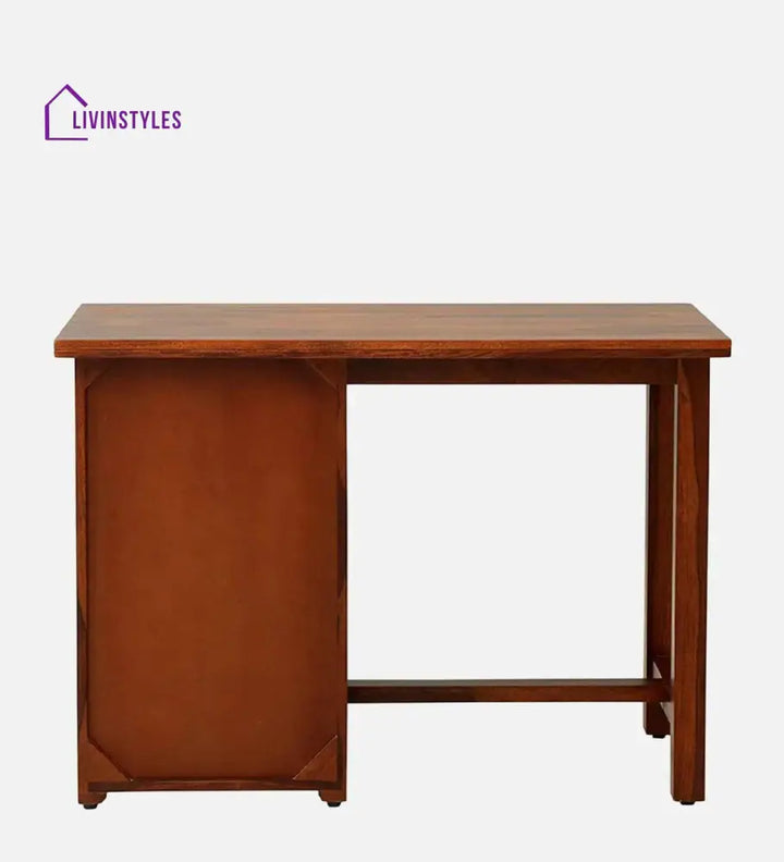 Kelty Sheesham Wood Writing Table In Honey Oak Finish With Drawers