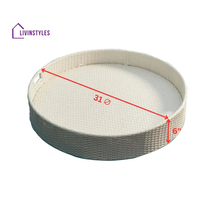 Ken Luxury Floating Serving Tray For Swimming Pool - White (Round) Floating Tray