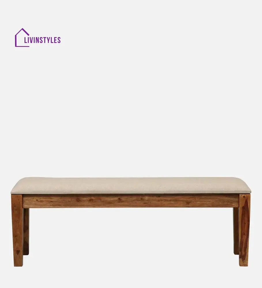 Kentan Sheesham Wood 6 Seater Dining Set In Rustic Teak With Bench,