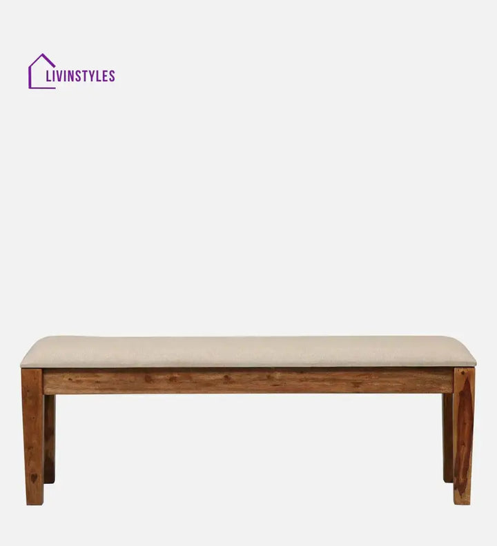 Kentan Sheesham Wood 6 Seater Dining Set In Rustic Teak With Bench,