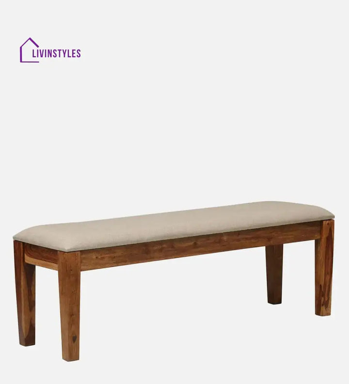Kentan Sheesham Wood 6 Seater Dining Set In Rustic Teak With Bench,