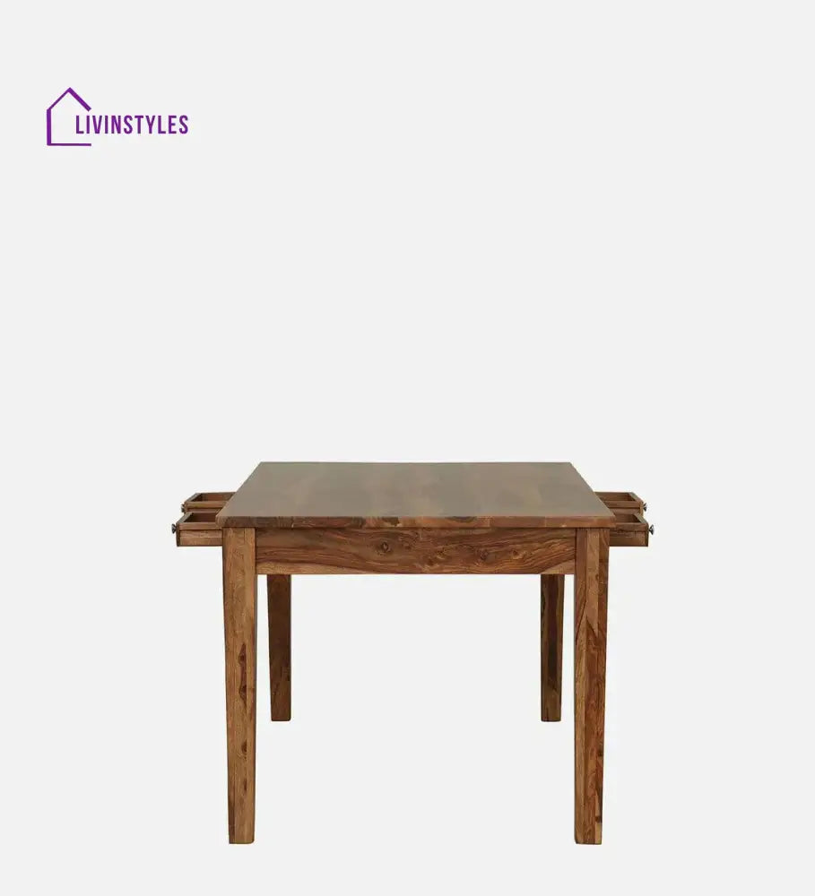 Kentan Sheesham Wood 6 Seater Dining Set In Rustic Teak With Bench,