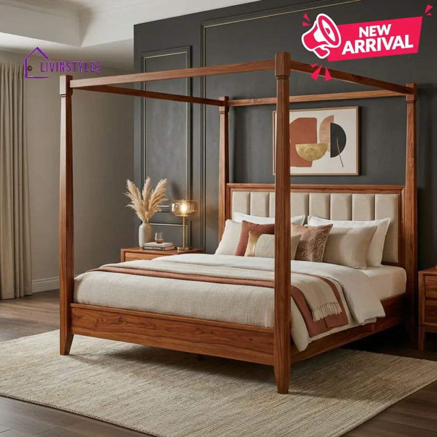 Kereama Sheesham Wood Poster Bed Without Storage