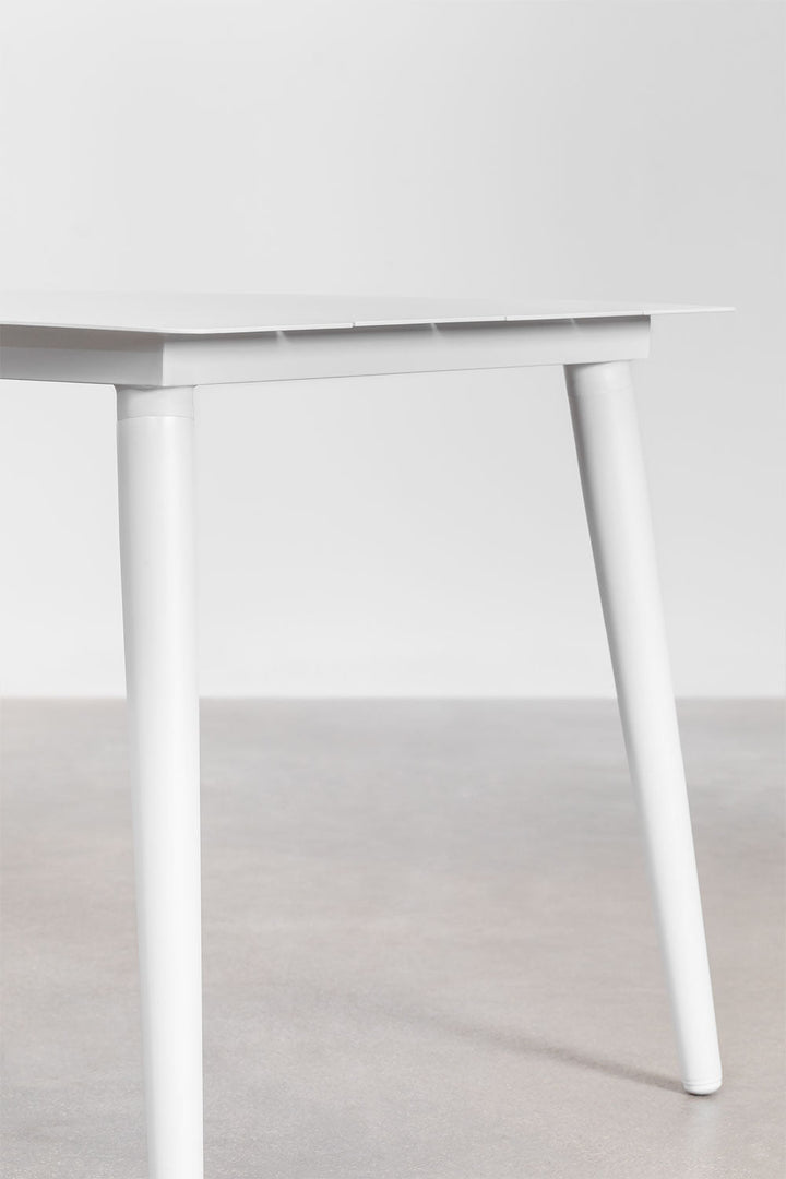 Trinidad Outdoor Patio Dining Seating Set 4 Chairs and 1 Table Set (White) Braided & Rope