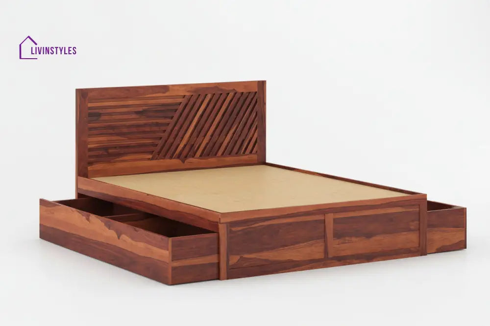Khanh Drawer Bed in Sheesham Wood - King Size