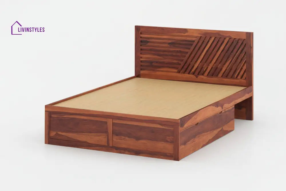 Khanh Drawer Bed in Sheesham Wood - King Size