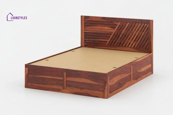 Khoa Box Storage Bed in Sheesham Wood - King Size