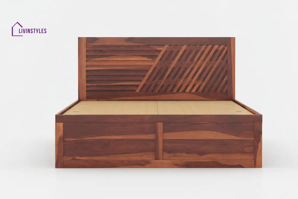 Khoa Box Storage Bed in Sheesham Wood - King Size