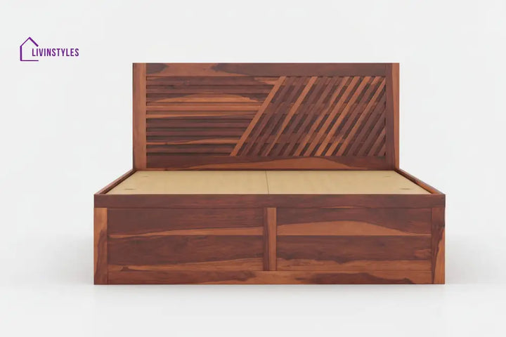 Khoa Box Storage Bed in Sheesham Wood - King Size