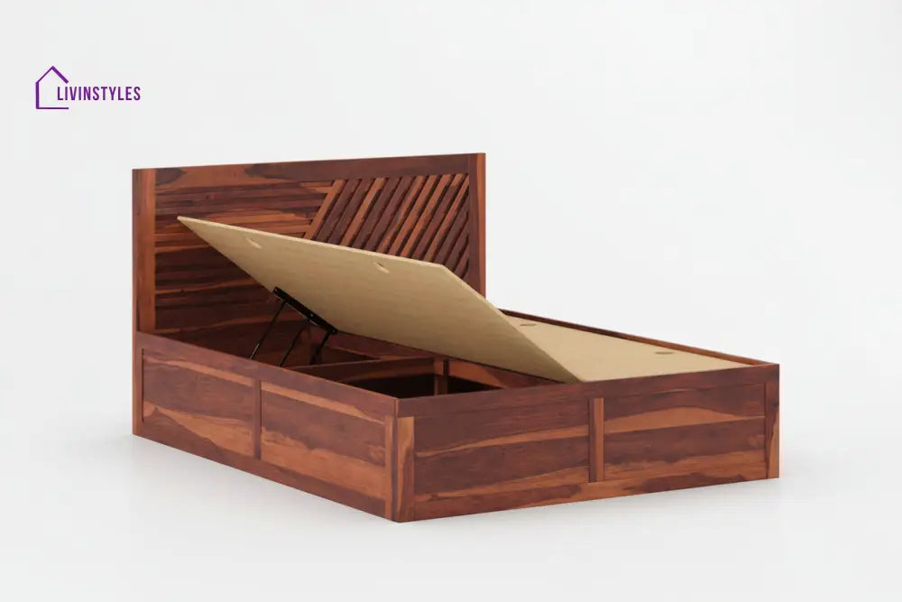 Khoa Box Storage Bed in Sheesham Wood - King Size