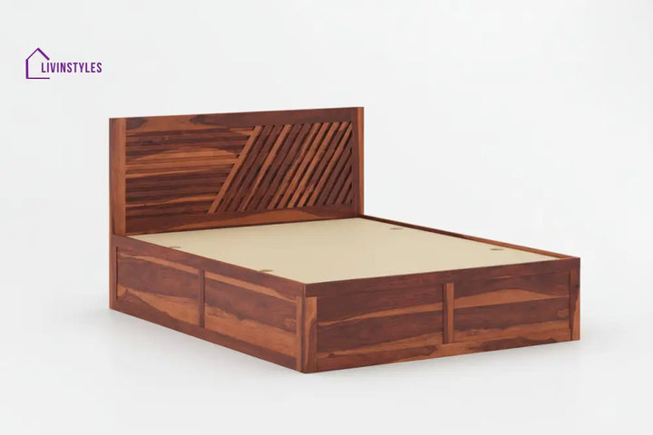 Khoa Box Storage Bed in Sheesham Wood - King Size