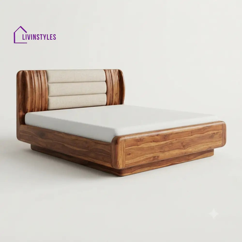 Khumo Wooden Double Bed | King Size Bed | Queen Size Bed - Bed Without Storage