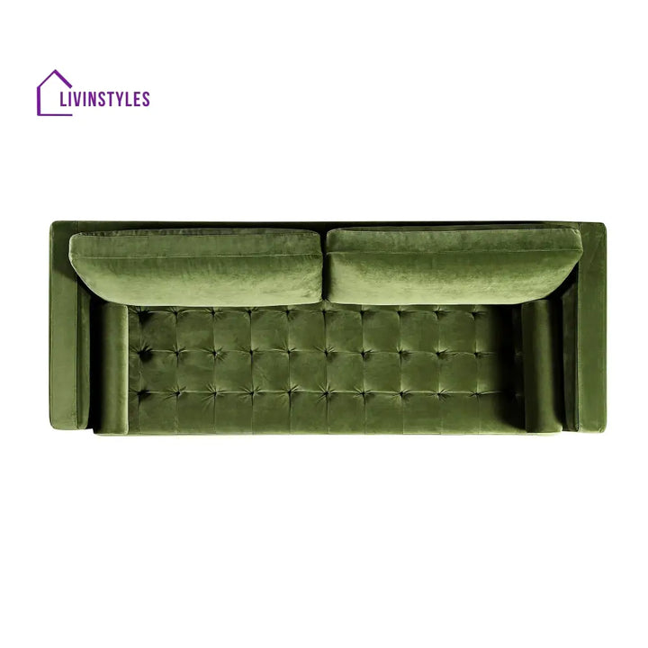 Henrietta Large 3-Seater Sofa Moss Green Velvet Sofas