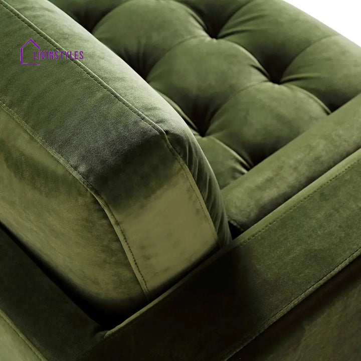 Henrietta Large 3-Seater Sofa Moss Green Velvet Sofas