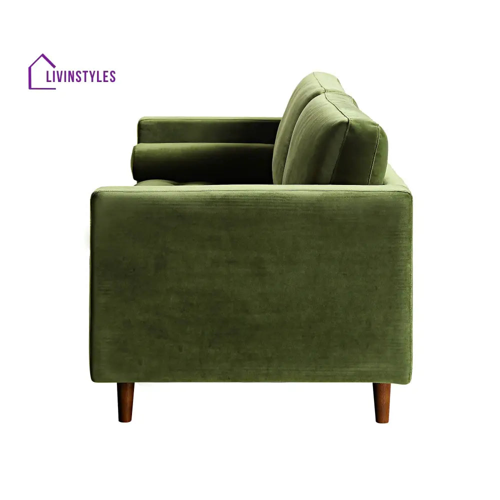 Henrietta Large 3-Seater Sofa Moss Green Velvet Sofas