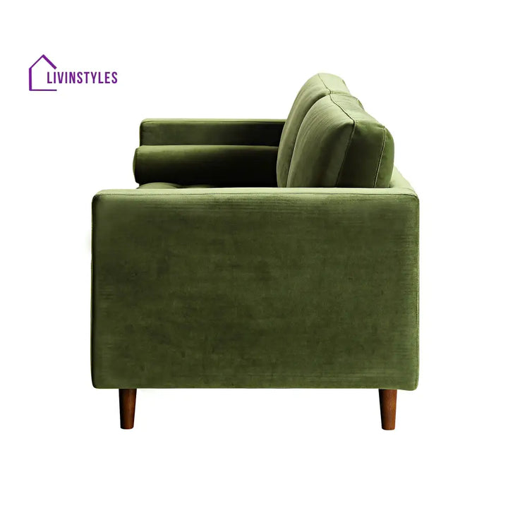 Henrietta Large 3-Seater Sofa Moss Green Velvet Sofas