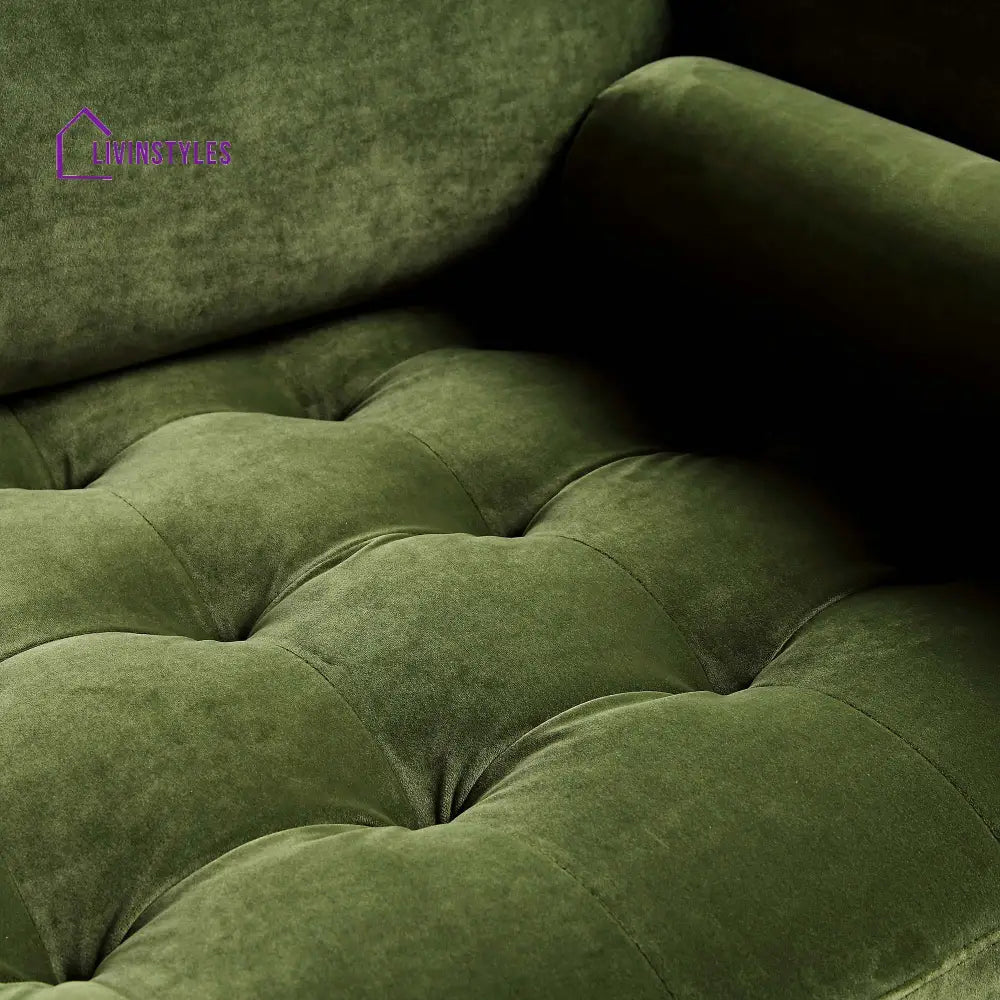 Henrietta Large 3-Seater Sofa Moss Green Velvet Sofas