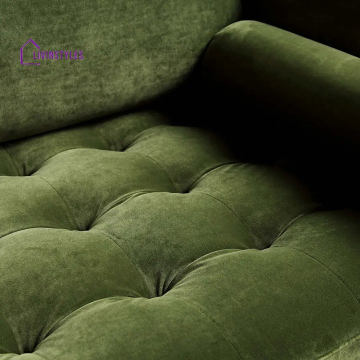 Henrietta Large 3-Seater Sofa Moss Green Velvet Sofas