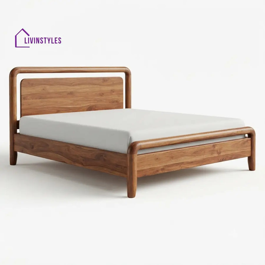 Khwezi Wooden Double Bed | King Size Bed | Queen Size Bed - Bed Without Storage