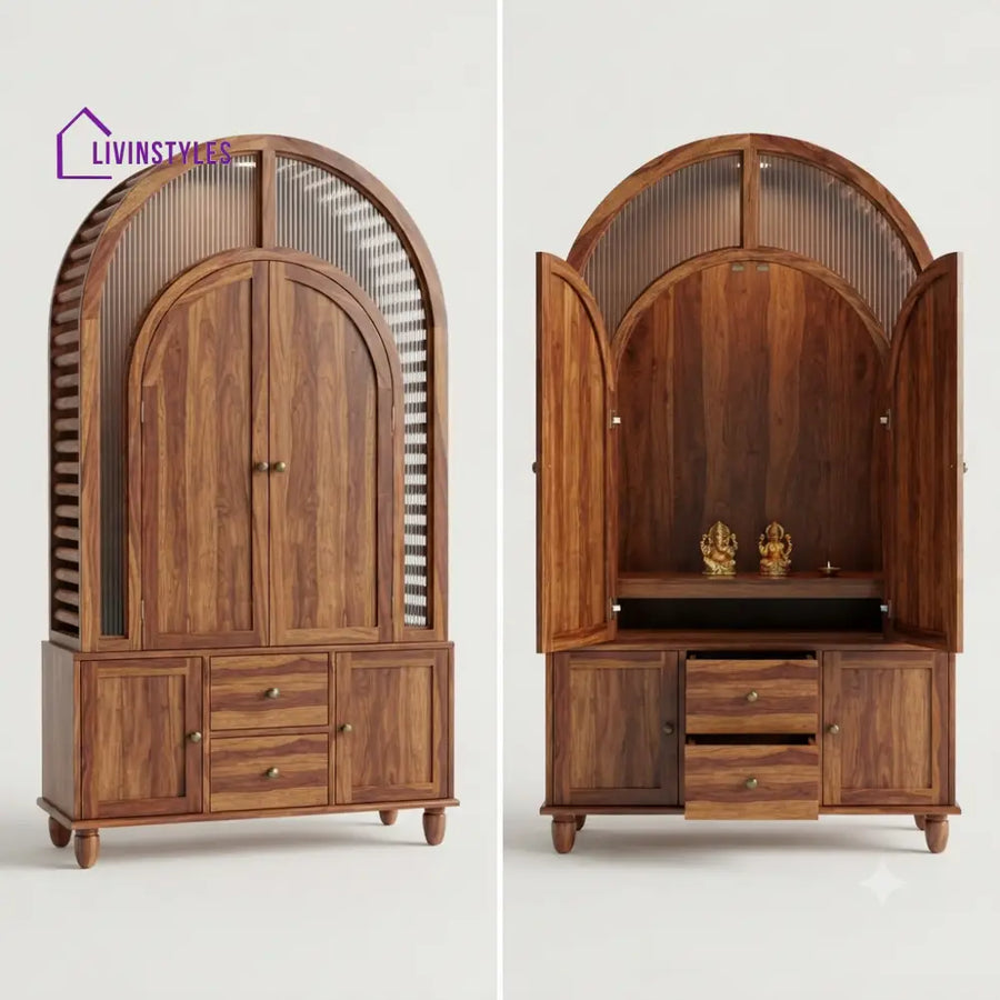 Khyati Premium Solid Wood Home Temple | Pooja Mandir for Home