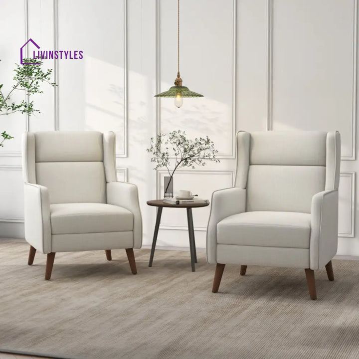 Kiara Solid Wood Frame and Fabric Arm Chair | Living Room Chair | Lounge Chair