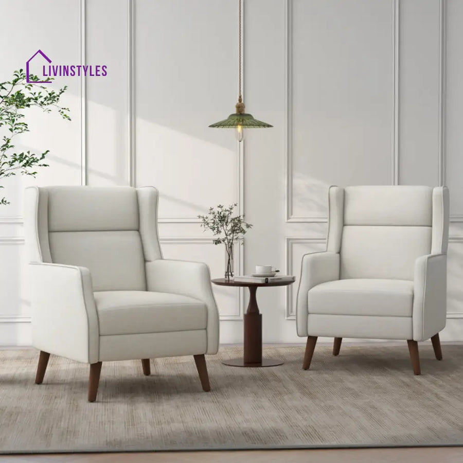 Kiara Solid Wood Frame and Fabric Arm Chair | Living Room Chair | Lounge Chair
