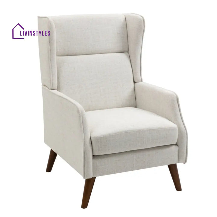 Kiara Solid Wood Frame and Fabric Arm Chair | Living Room Chair | Lounge Chair