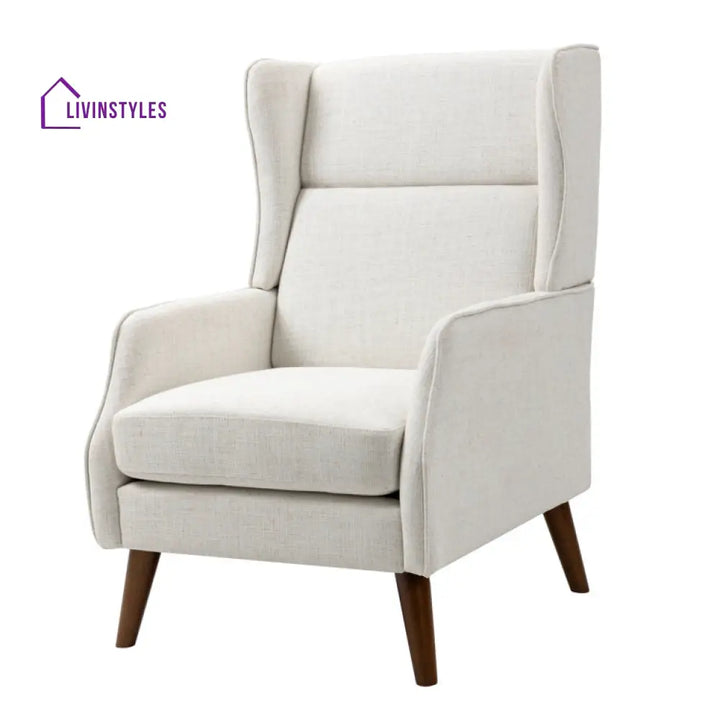 Kiara Solid Wood Frame and Fabric Arm Chair | Living Room Chair | Lounge Chair