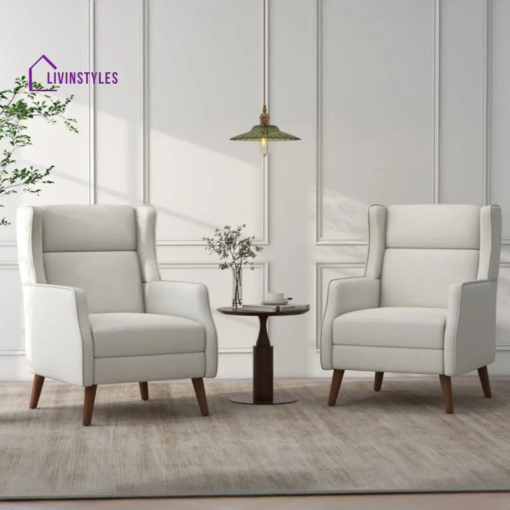 Kiara Solid Wood Frame and Fabric Arm Chair | Living Room Chair | Lounge Chair