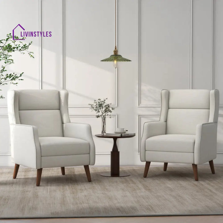 Kiara Solid Wood Frame and Fabric Arm Chair | Living Room Chair | Lounge Chair