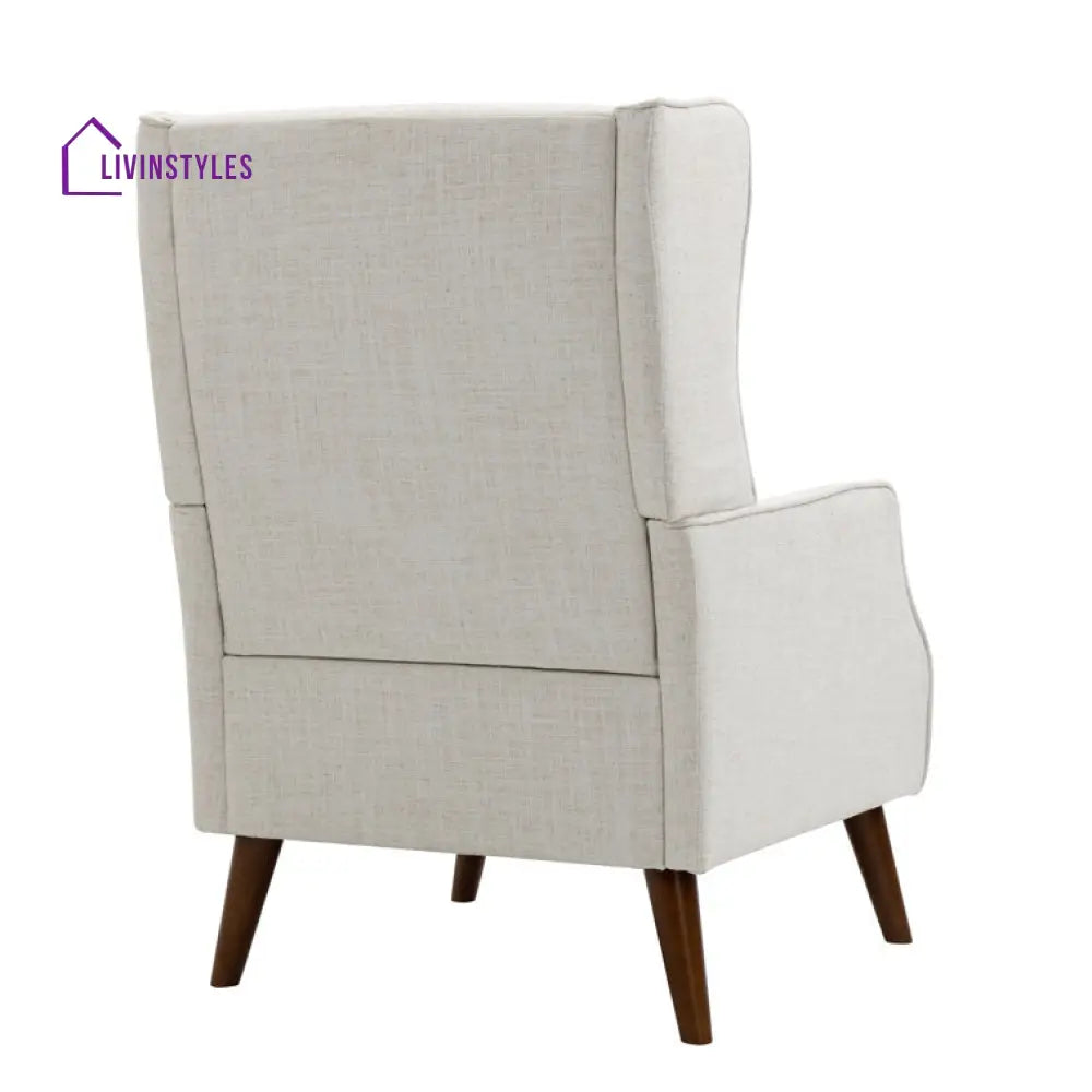 Kiara Solid Wood Frame and Fabric Arm Chair | Living Room Chair | Lounge Chair