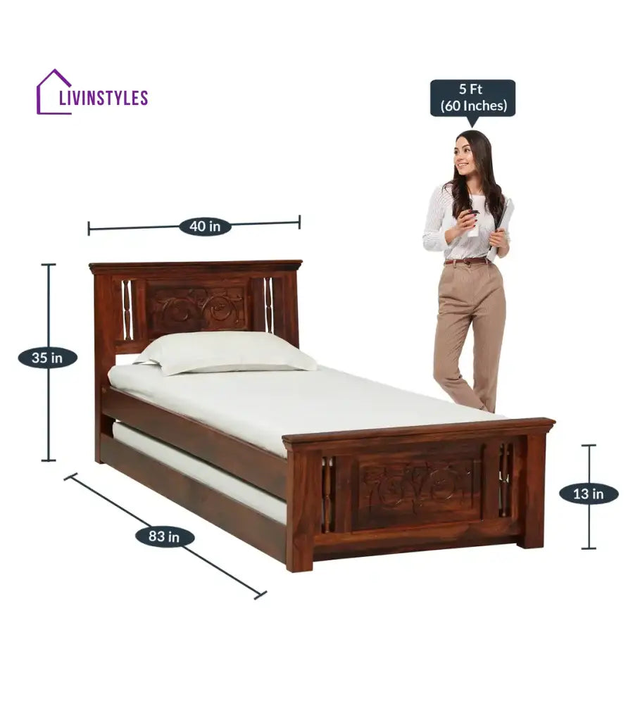 Devanti Traditional Solid Wood Trundle Beds Bedroom Furniture Sets