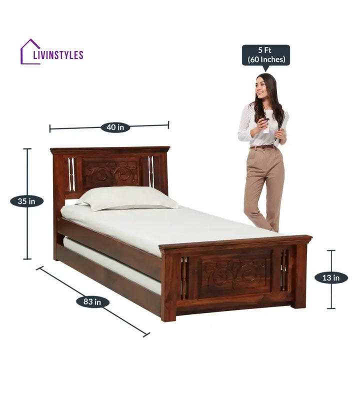 Devanti Traditional Solid Wood Trundle Beds Bedroom Furniture Sets