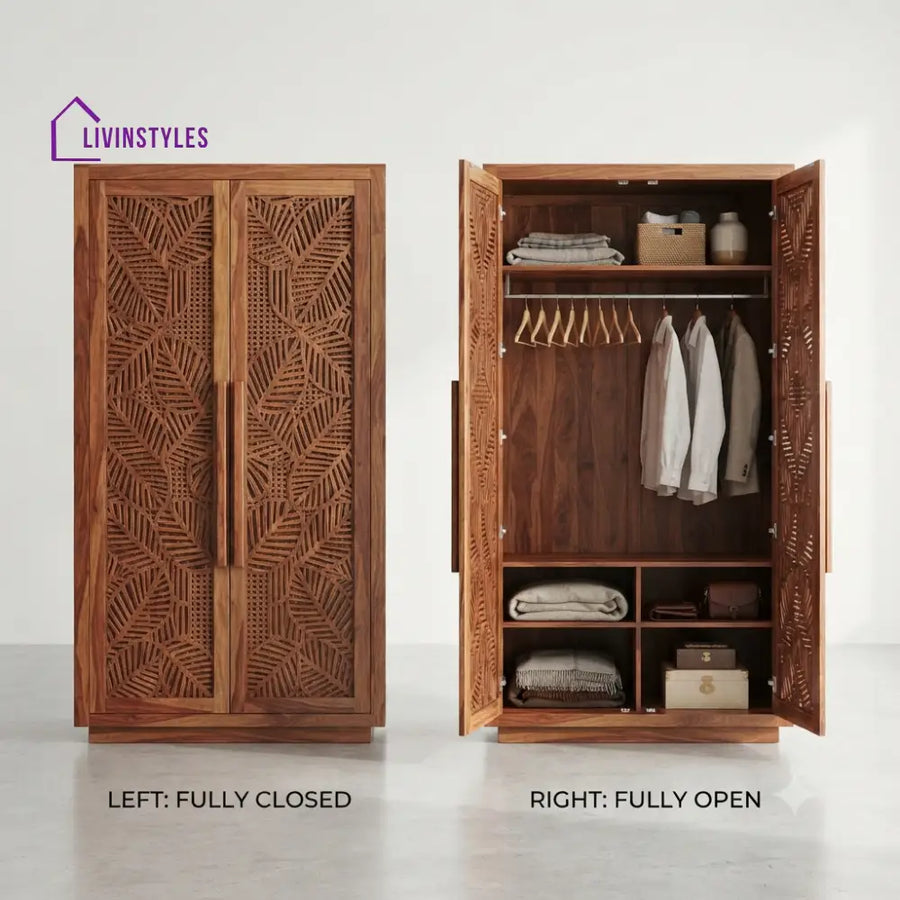 Kiara Wooden Wardrobe for Clothes | Cupboard for Clothes