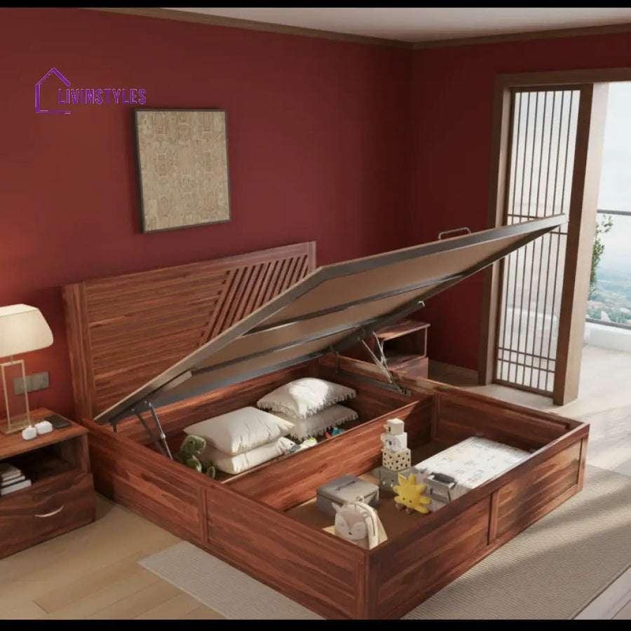 Kien Hydraulic Bed in Sheesham Wood - King Size