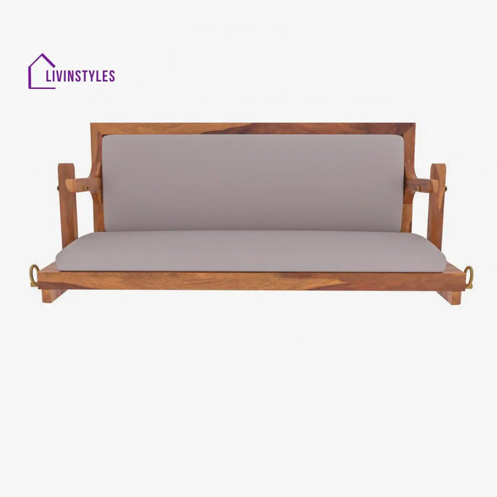 Kimaya Vintage White Upholstered Simple Handmade Wooden Swing for Home Swing