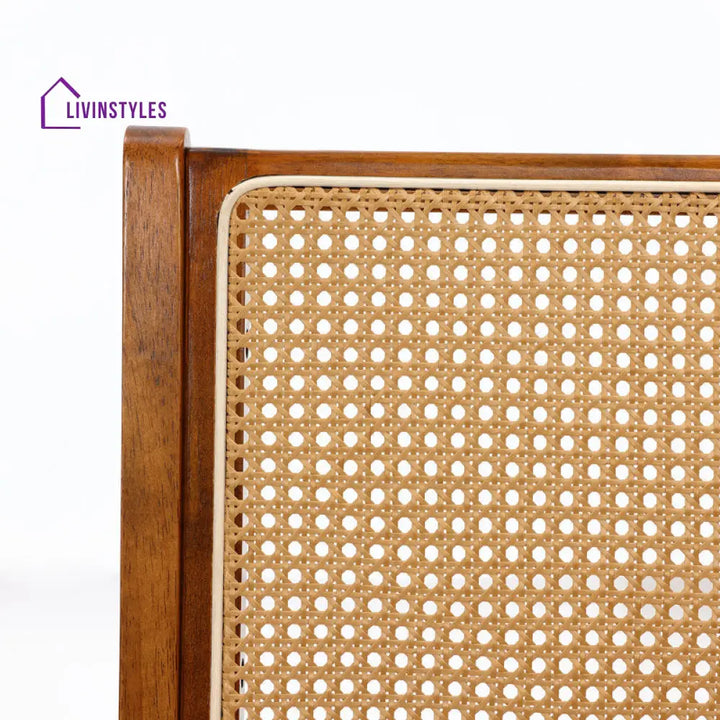 Kinaya Solid Wood and Cane Weaving Arm Chair | Living Room Chair | Lounge Chair